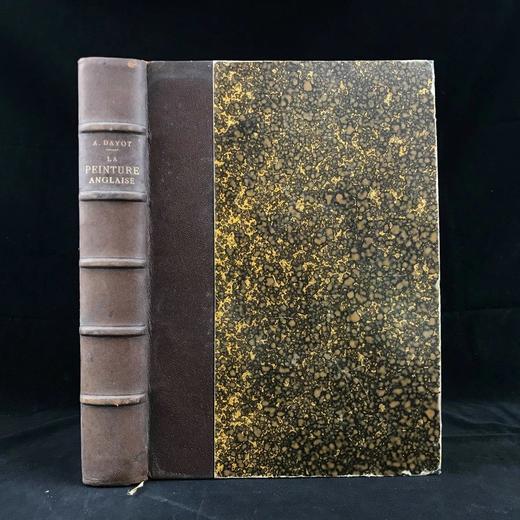 【法语】含藏书票！1908年 阿尔芒·达约《英国绘画史》 307幅插图 真皮精装大16开 商品图0