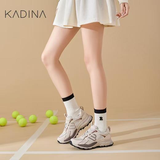 【KADINA】   AF3   卡迪娜2025春季新款厚底增高爱心银色休闲老爹鞋女KCS258603 商品图1