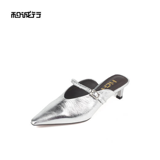 和诚行 2025夏季新款复古法式气质穆勒鞋女时尚中跟包头拖1080161 商品图1