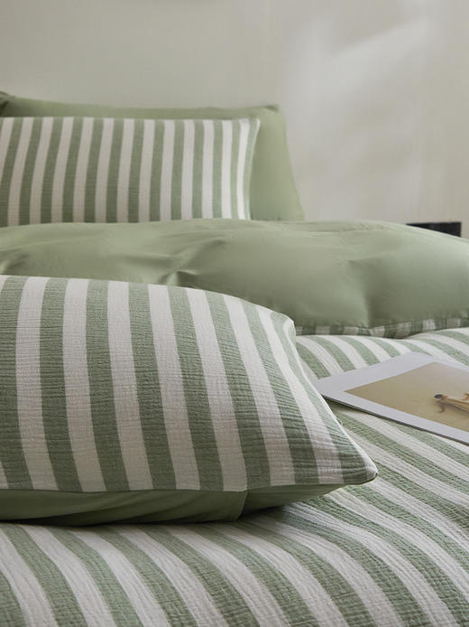 全棉色织皱皱纱四件套-TJ1669 商品图2