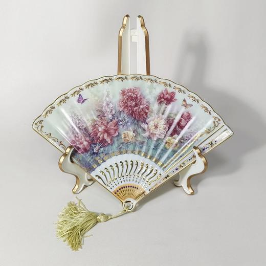 1998年布拉德福德交易所限量发行，丽娜刘扇形鎏金花卉挂盘，绽放之美系列 商品图10