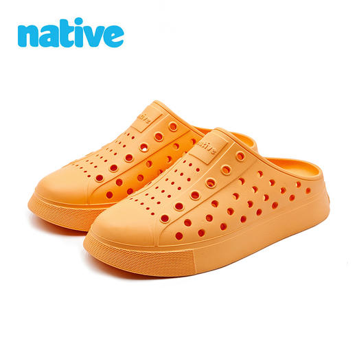 【夏季凉鞋丨native厚底增高半拖凉鞋】经典简约风格，EVA整体注塑一体成型，3.2cm厚度，轻盈高回弹，脚感舒适柔软，多孔设计干爽透气，包裹鞋头保护脚趾，缤纷潮流色彩，时尚百搭 商品图10
