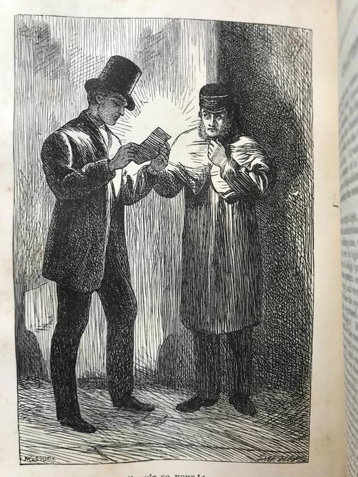 约19世纪后期 狄更斯《远大前程》 8幅插图 真皮精装36开 商品图8