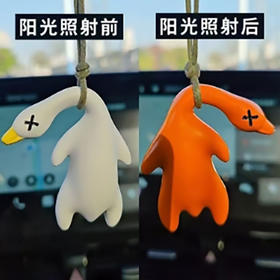 变色烤鸭挂件 遇光紫外线会变色恶搞烧鸭钥匙扣 创意玩具变色烤鸭【超值特卖AL】