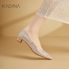 【KADINA】 AF3  卡迪娜2025春季新款低粗跟尖头闪闪满钻浅口通勤女单鞋KS251552 商品缩略图1