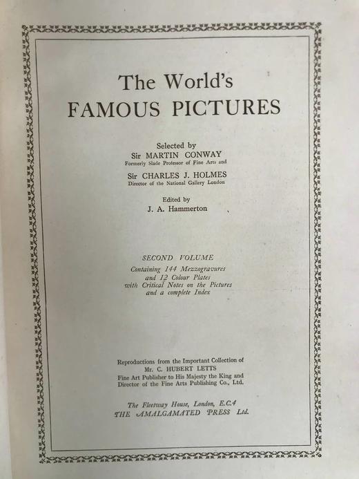 约20世纪初 世界名画图集（全2卷） 144幅插图 漆布精装8开 商品图3