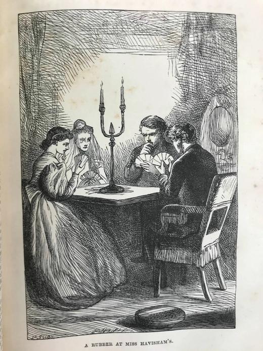 约19世纪后期 狄更斯《远大前程》 8幅插图 真皮精装36开 商品图7