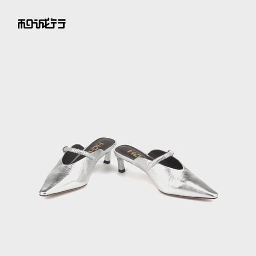 和诚行 2025夏季新款复古法式气质穆勒鞋女时尚中跟包头拖1080161 商品图2
