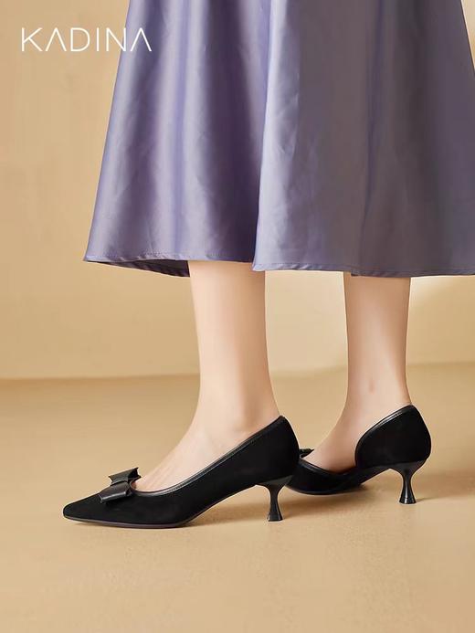 【KADINA】  AF3   卡迪娜2025年春夏季新款优雅法式细高跟蝴蝶结中空单凉鞋KM251507 商品图1
