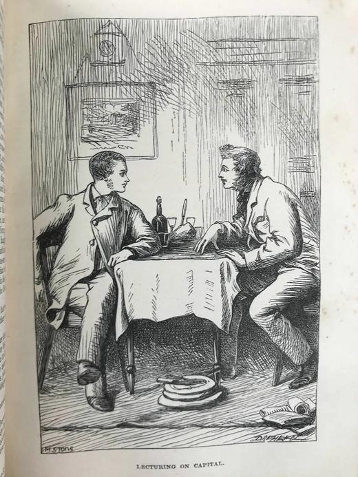 约19世纪后期 狄更斯《远大前程》 8幅插图 真皮精装36开 商品图6