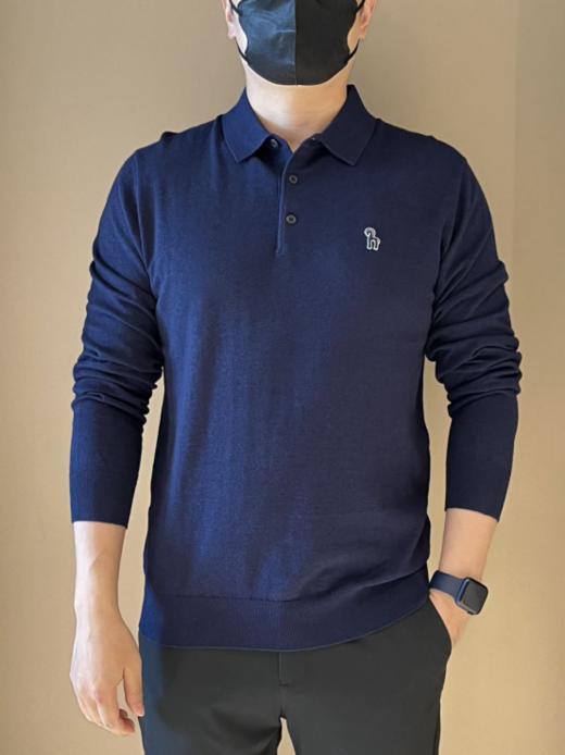 🔥【NECHEER柏奥玛男士POLO领羊绒针织衫2370】😘国际品牌，NECHEER奥玛，经典LOGO识别度高。✨超细精梳棉 高支数纱线，透气性极强 不易变形气球 春季通穿，手感爽滑🥳 商品图5