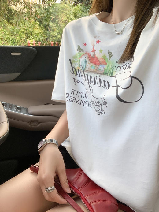 <曾小咸推荐>白色印花短袖 日常119.99/件 立减60 秒杀59.99/件！！ 商品图6