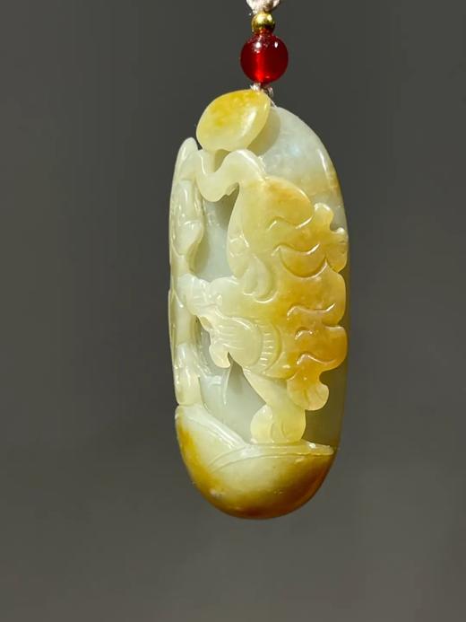 金沁青白玉雕虎戏猴随形原石，顺丰包邮 商品图2