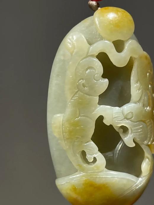 金沁青白玉雕虎戏猴随形原石，顺丰包邮 商品图6