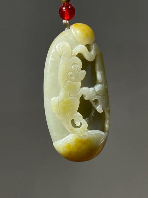 金沁青白玉雕虎戏猴随形原石，顺丰包邮 商品图10