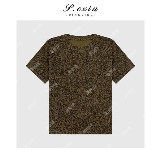 03-4潘依绣丁丁宠粉PanYiXiu/潘依绣复古豹纹时髦高级感百搭短袖T恤 WH00285 商品图1