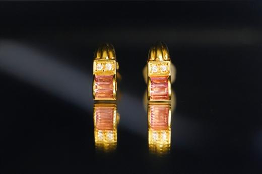 碧玺黄金耳饰 商品图0