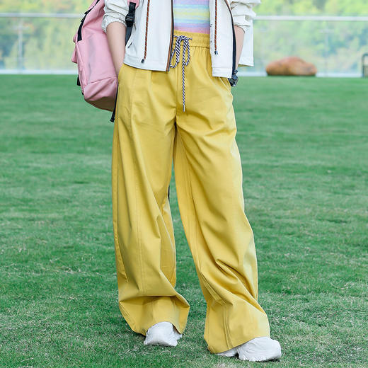 抽绳弹力腰阔腿长裤 9621100004 商品图0