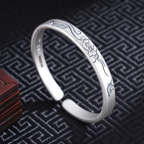 子佩集S999银【花蝶奇缘】手工纯银手镯原创设计【55012206】2503