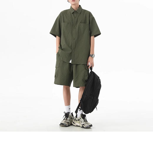 裁缝学苑MQ58工装翻领衬衫短裤套装纸样男装衬衣样板图纸版型 商品图5