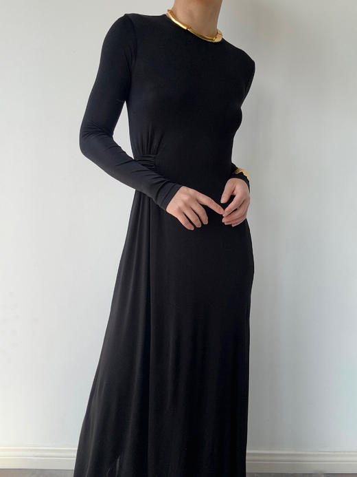 CG｜Vanessa Dress 长袖真丝针织连衣裙［ 黑 ] 商品图4