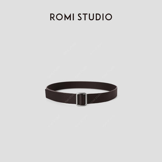 ROMI STUDIO“松弛纽约”荔枝纹头层牛皮极简风无孔腰带RW24LP30853 商品图1