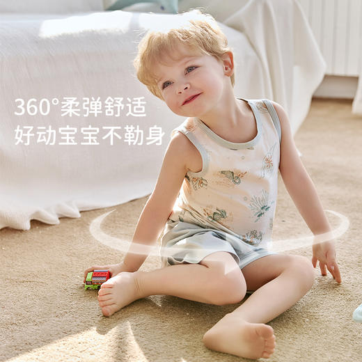 【2025年春夏新品】i-baby/英伦宝贝针织抑菌恒温吊带小背心宝宝夏季内衣男童女童家居服睡衣（3件装） 商品图4