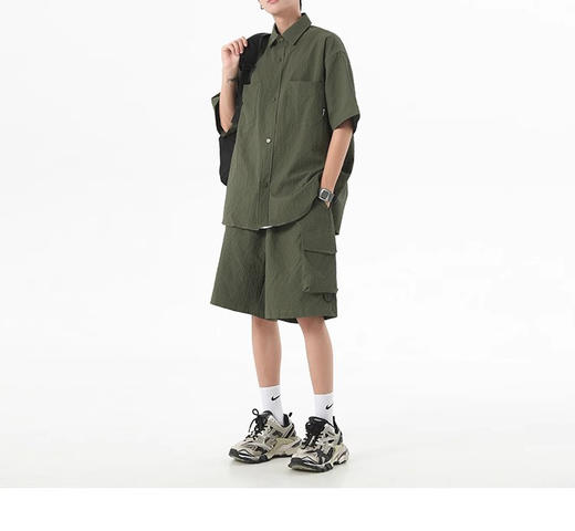 裁缝学苑MQ58工装翻领衬衫短裤套装纸样男装衬衣样板图纸版型 商品图7