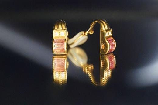碧玺黄金耳饰 商品图1