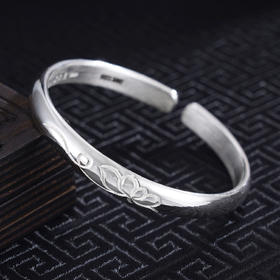 子佩集S999银【玉洁冰清】手工纯银手镯原创设计【55021103】2503