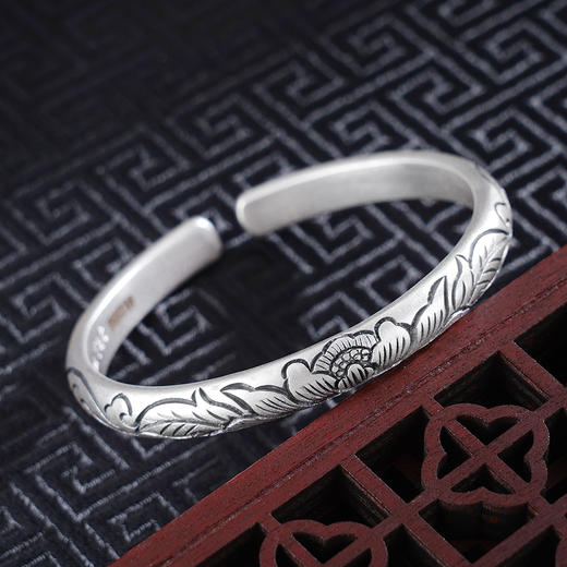 子佩集S999银【韶光留影】手工纯银手镯原创设计【55011226】2503 商品图0