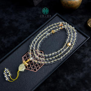 D水晶项链-白水晶+黄塔晶圆珠项链约8mm 商品图0