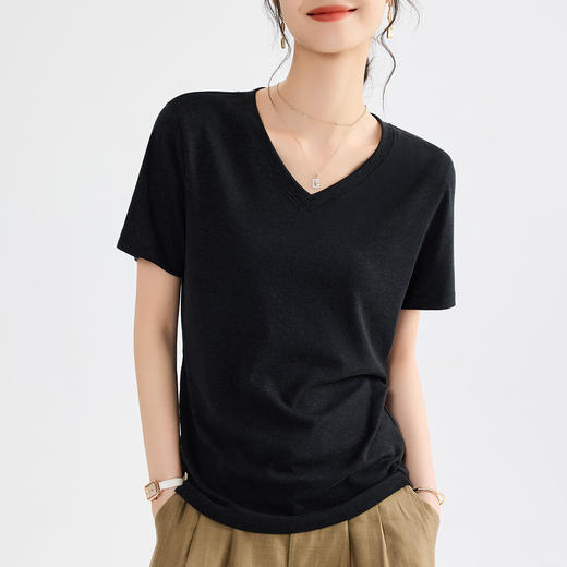【专柜大牌品质】轻奢简约天丝亚麻短袖 莱赛尔清凉柔软T恤 商品图1