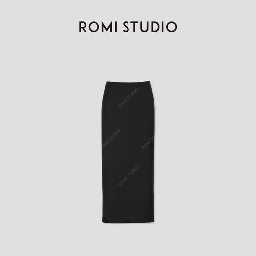 ROMI STUDIO“气质优雅”绵羊毛混纺可机洗后开叉长半裙RW24WXD1283 商品图2