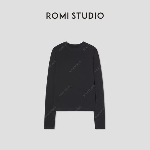 ROMI STUDIO“轻盈自在”超感柔软弹力修身圆领长袖T恤 RW24SSG1340 商品图2