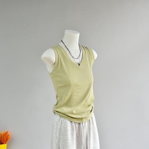 丁摩 【西装搭子衫】春女装新款百搭无袖针织显瘦u领打底衫5ZF-143 商品图5