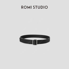 ROMI STUDIO“松弛纽约”荔枝纹头层牛皮极简风无孔腰带RW24LP30853