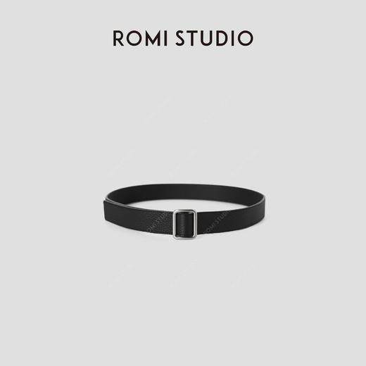 ROMI STUDIO“松弛纽约”荔枝纹头层牛皮极简风无孔腰带RW24LP30853 商品图0