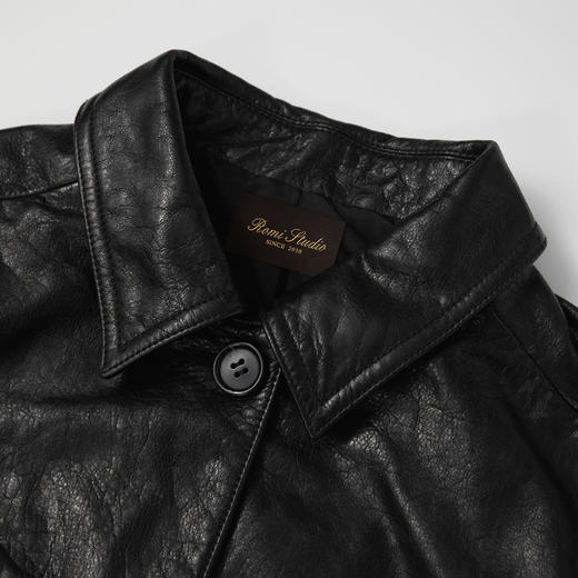 ROMI STUDIO“摩登复古”土耳其绵羊皮修身短款皮衣外套RW24WW01163 商品图2