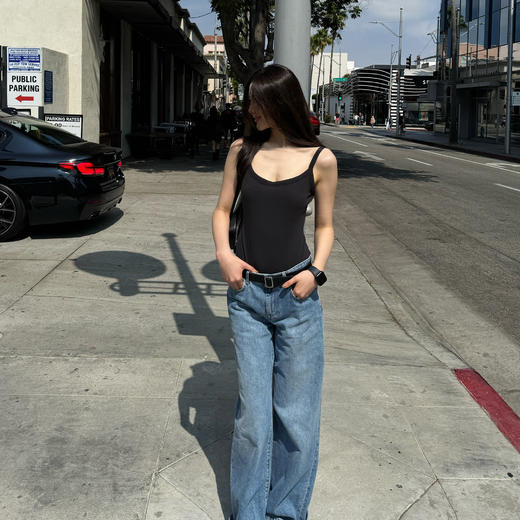 ROMI STUDIO“松弛纽约”荔枝纹头层牛皮极简风无孔腰带RW24LP30853 商品图3