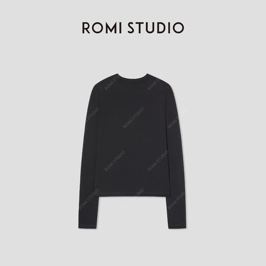 ROMI STUDIO“轻盈自在”超感柔软弹力修身圆领长袖T恤 RW24SSG1340 商品图3