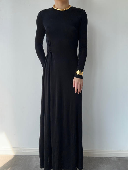 CG｜Vanessa Dress 长袖真丝针织连衣裙［ 黑 ] 商品图2