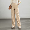 丁摩 窄版直筒裤春季宽松遮肉显瘦西装阔腿长裤子女高腰弹力休闲5ZF-12132 商品缩略图5