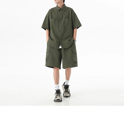 裁缝学苑MQ58工装翻领衬衫短裤套装纸样男装衬衣样板图纸版型 商品图1