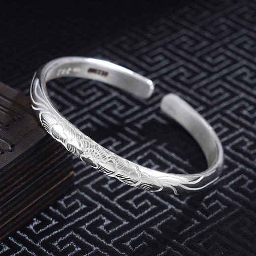 子佩集S999银【春意盎然】手工纯银手镯原创设计【55011109】2503 商品图1