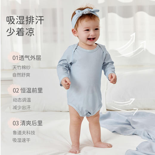 *【清仓秒杀79元】i-baby婴儿针织低敏长袖/短袖恒温包屁衣连体衣春夏爬哈衣（2件装） 商品图4