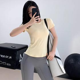 【限时秒】YOGACODE【火树银花系列】夏季运动上衣短袖修身显瘦透气瑜伽t恤DWY115179