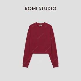 ROMI STUDIO“松弛随性”100棉落肩廓形圆领宽松套头卫衣RWCSSB2368