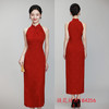 GX新中式红色露肩挂脖订婚旗袍2025春夏新款轻奢小众日常新娘敬酒服 商品缩略图3