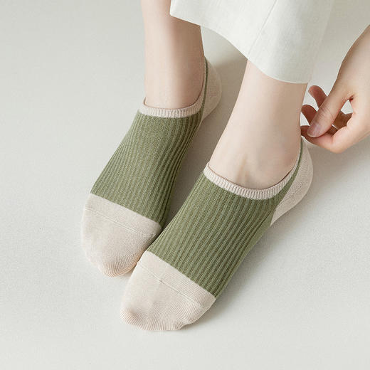 日式无印拼色女士棉袜子良品浅口袜短袜女 A-4588 商品图8